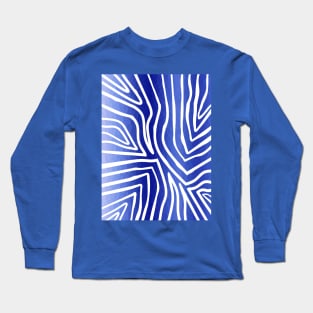 ZEBRA Stripes Blue And White Long Sleeve T-Shirt